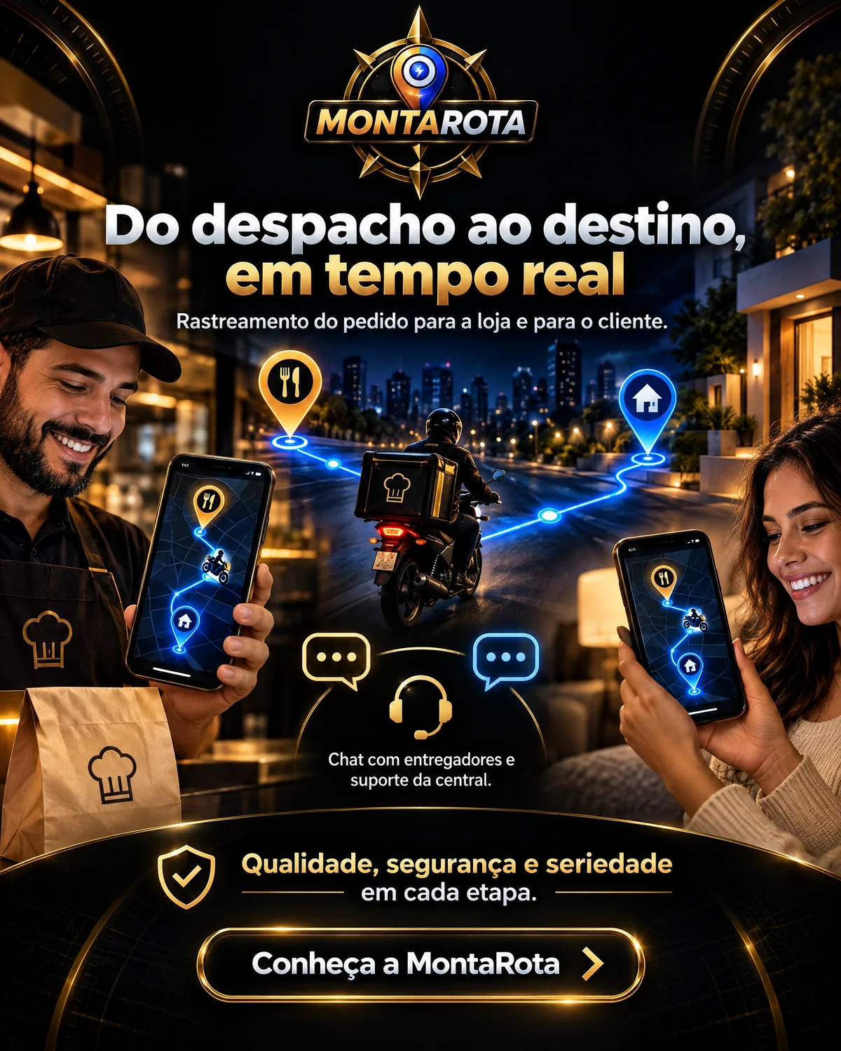 Rastreamento de um pedido em tempo real para a loja e o cliente